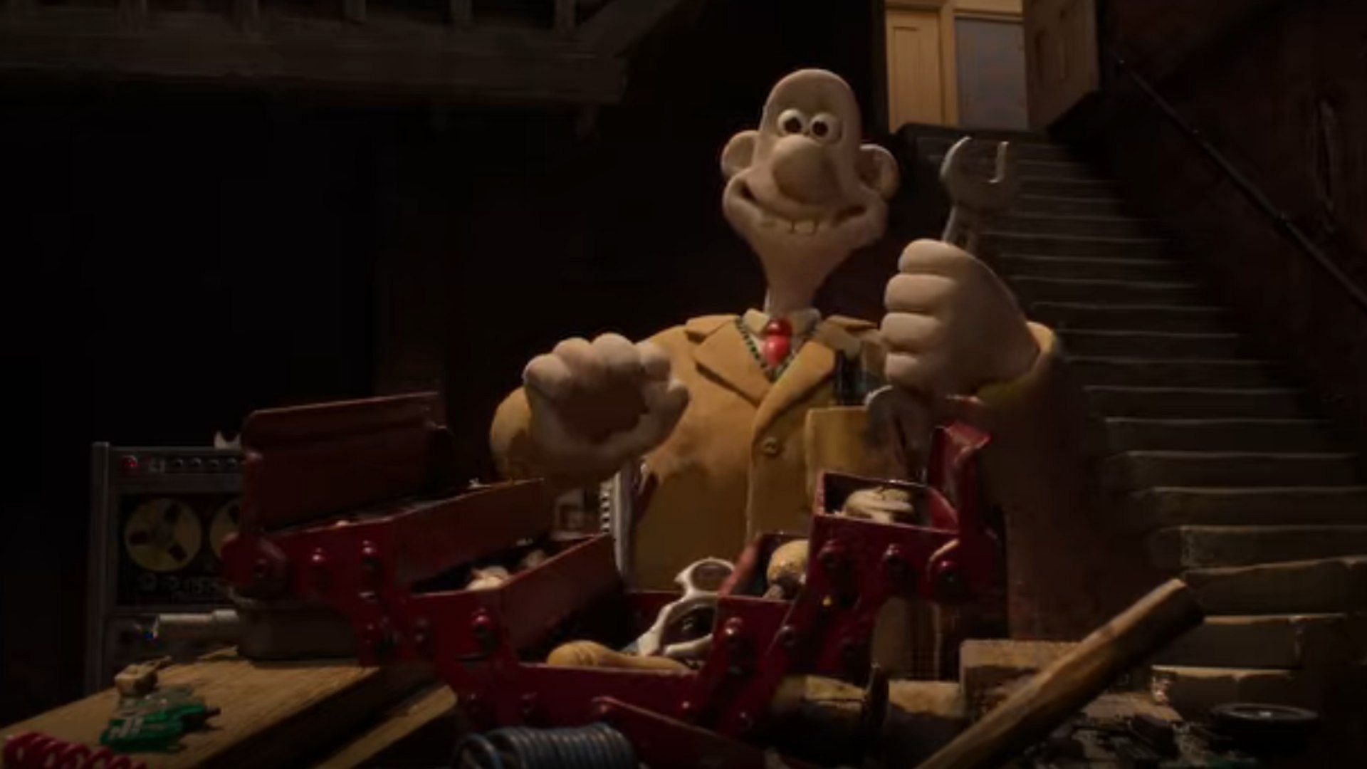 An image of Wallace from Wallace &amp; Gromit: Vengeance Most Fowl (Image via Tudum by Netflix)