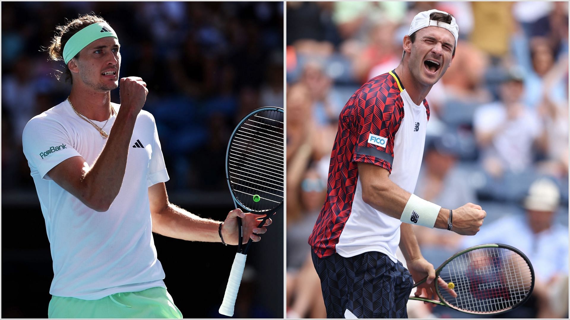 Alexander Zverev will take on Tommy Paul in the quarterfinals of the Australian Open 2025. (Photos: Getty)