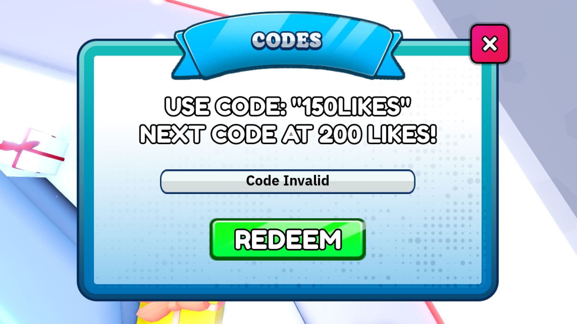 Seekers invalid code issue (Image via Roblox)