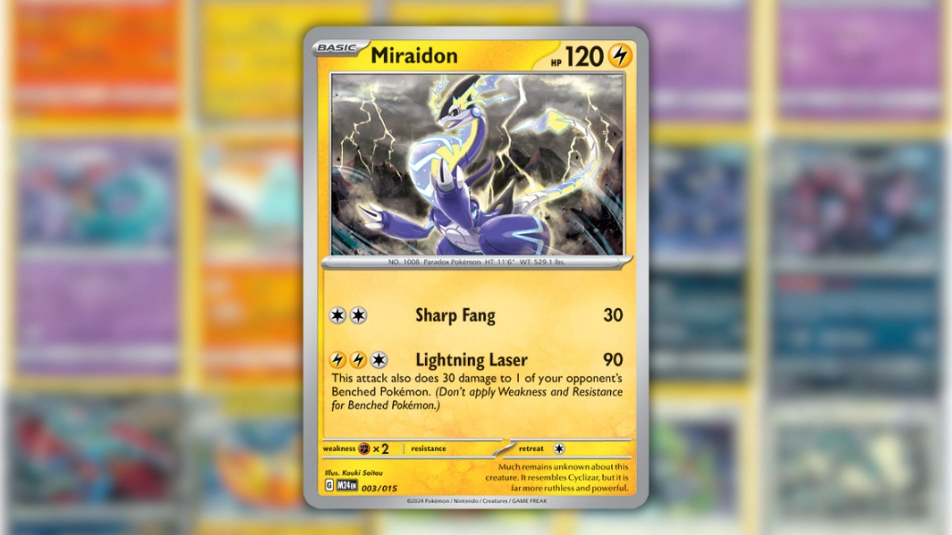 Miraidon&#039;s card that you can get from the Happy Meal (Image via The Pokemon Company)