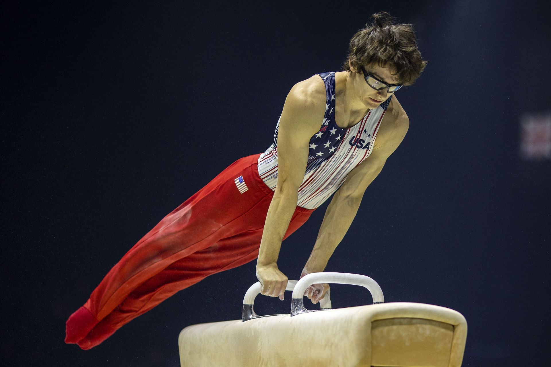 Stephen Nedoroscik during his time at the M&amp;S Arena in Liverpool during the 2022 World event. Getty