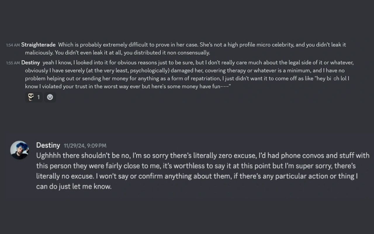 Pxie claims Destiny "100% leaked" her explicit imagery to another girl without her consent