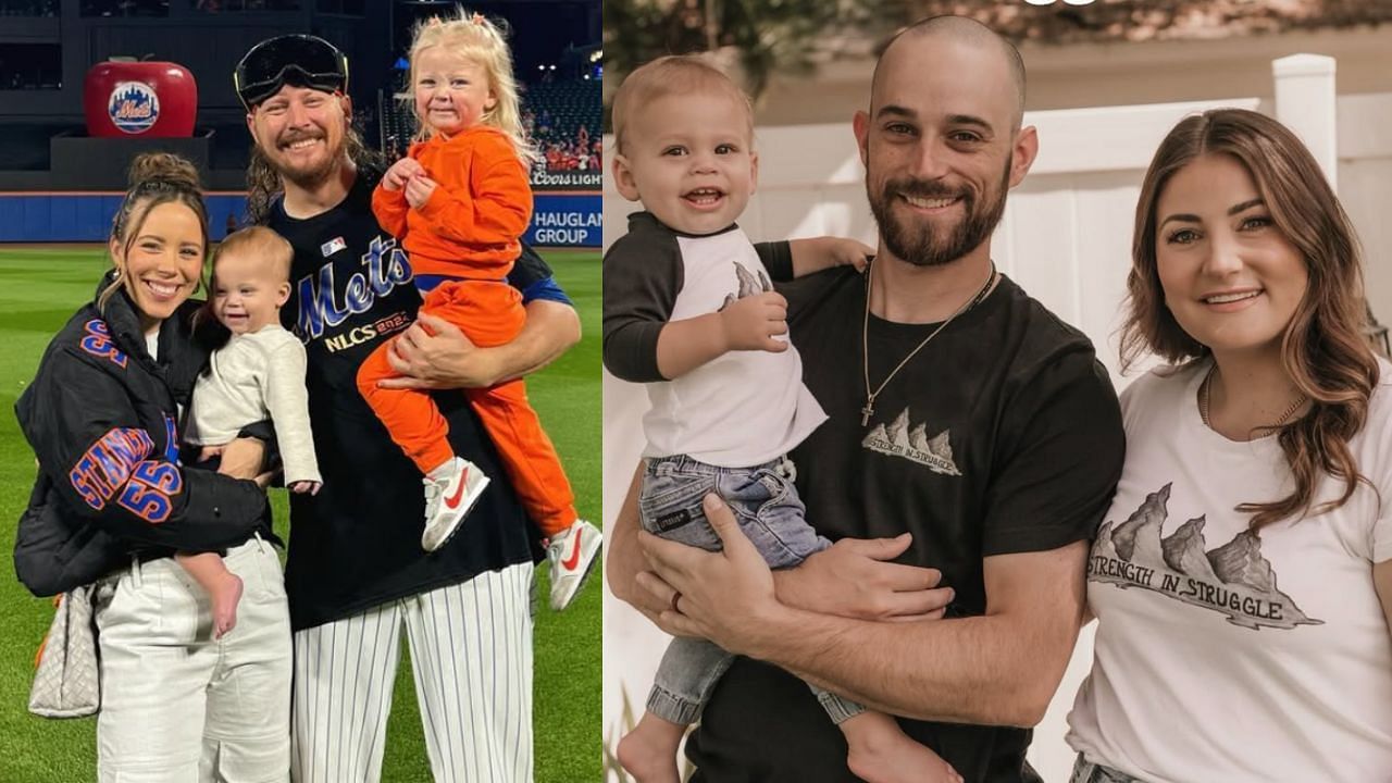 Ryne Stanek and his family (L), Brandon Lowe and his family (R) (Images from - Instagram.com/@_jessicastanek_, Instagram.com/@madz_lowe)