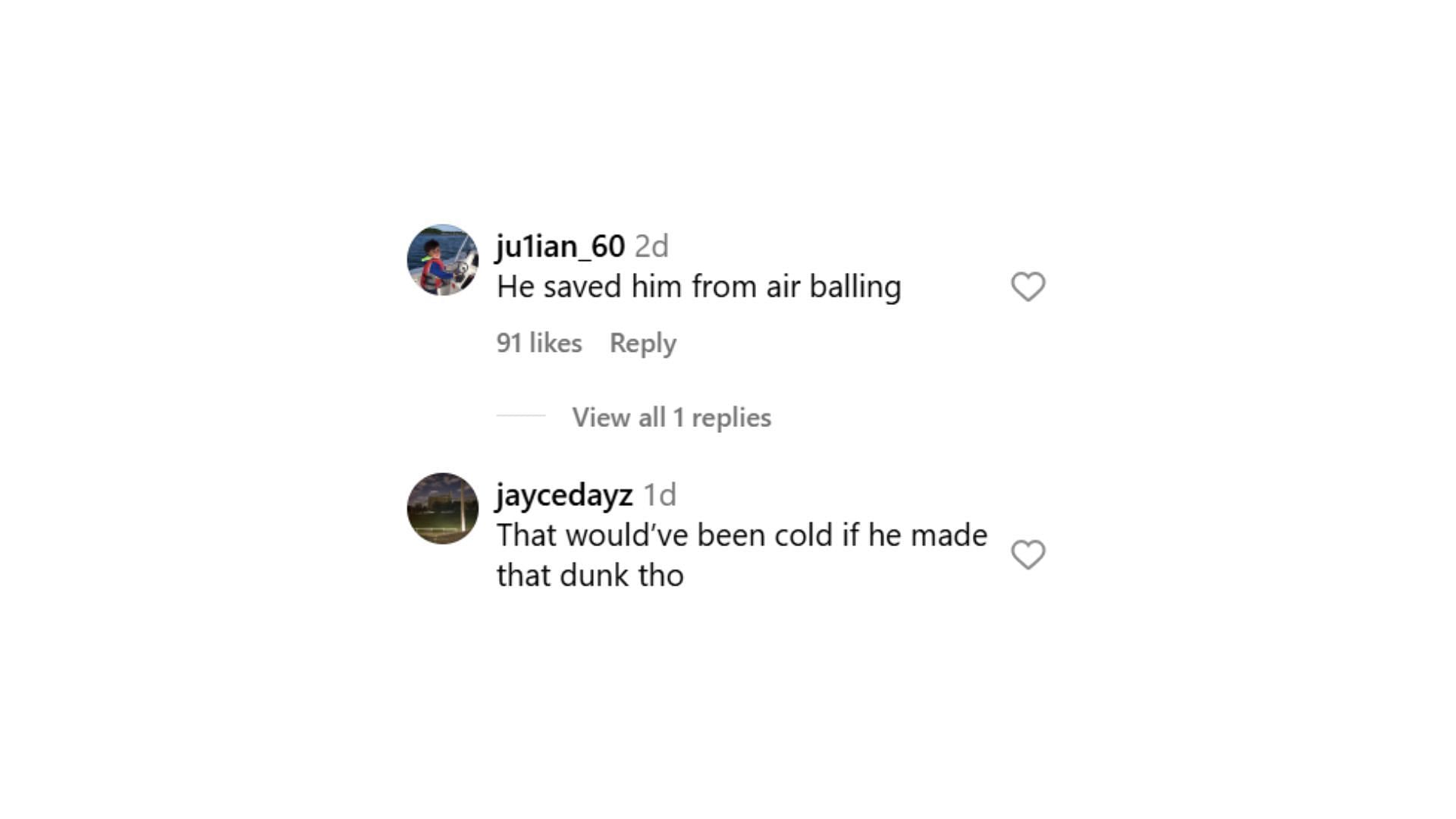 Fans react to Cayden Boozer&#039;s 3-point attempt (Madehoops/IG)