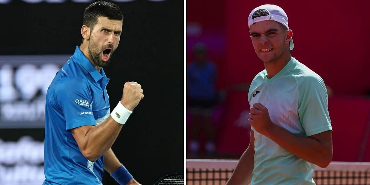 Novak Djokovic (L) &amp; Jaime Faria (R) (Source - GETTY)