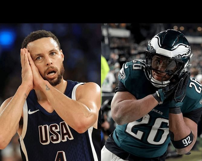 "Tough" - Draymond Green reacts to Saquon Barkley’s Steph Curry-inspired ‘night-night’ celebration after hat trick touchdown for Eagles
