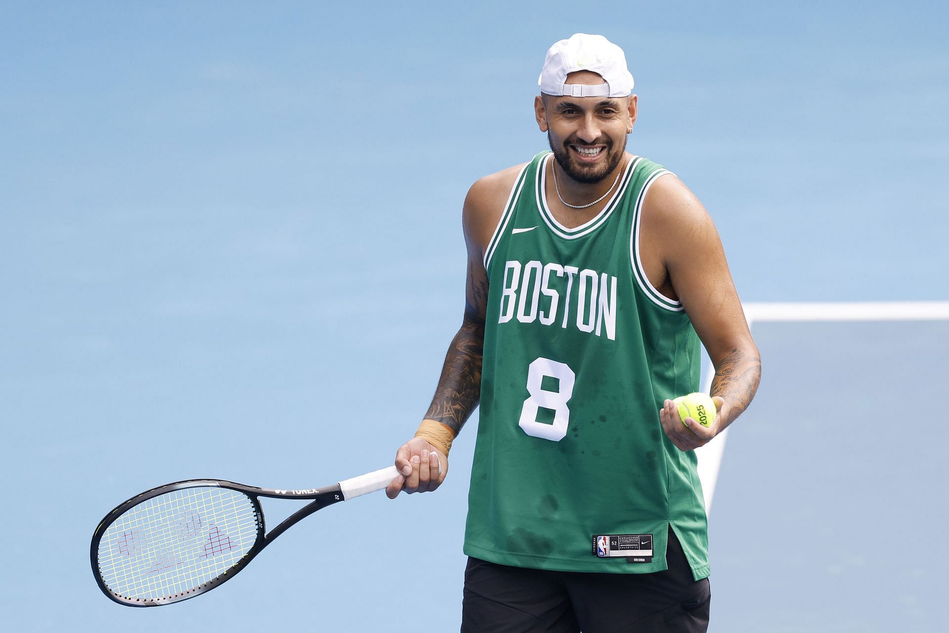 Nick Kyrgios practicing ahead of the Australian Open (Image Source: Getty)