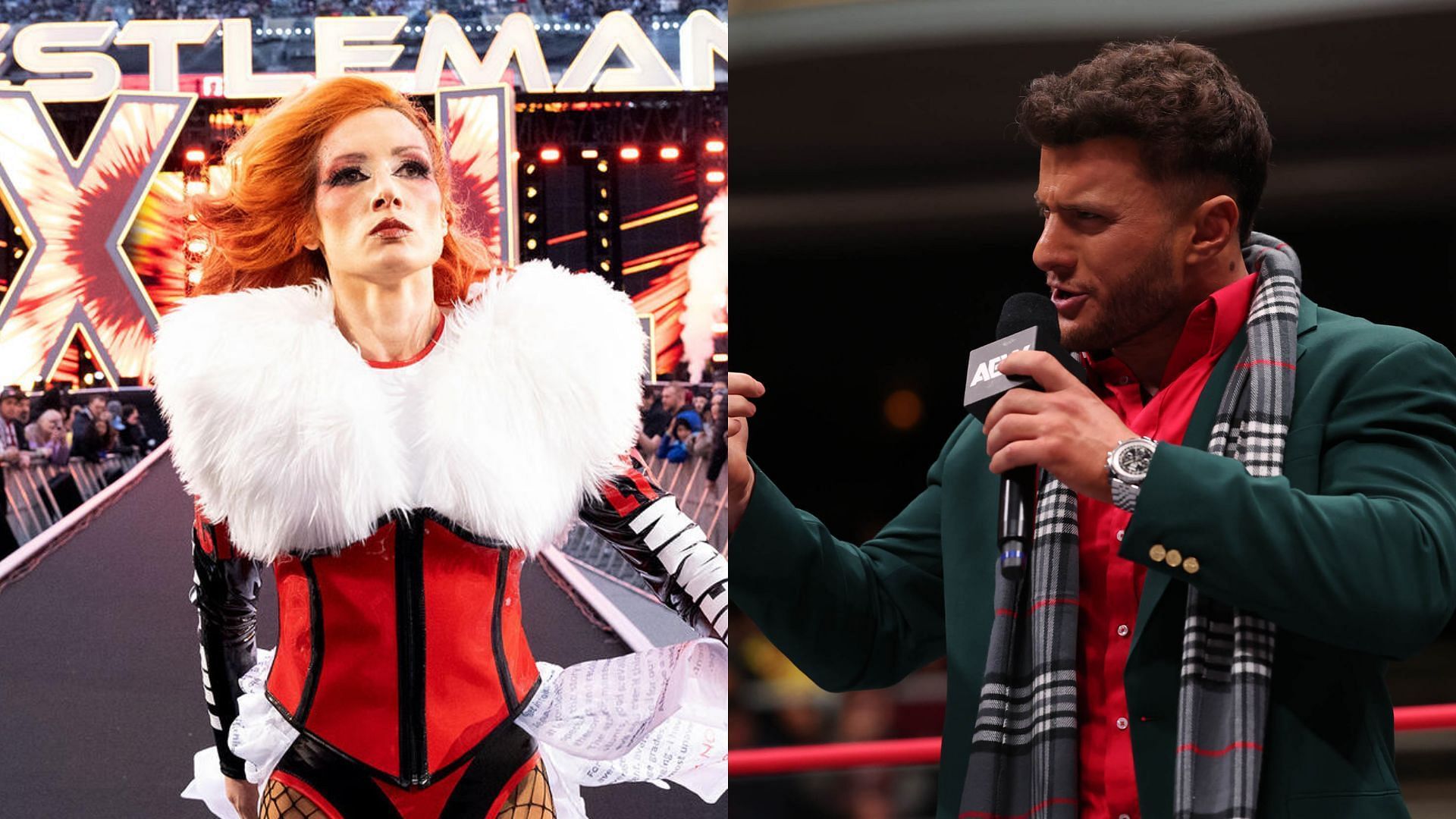 Becky Lynch and MJF are mega-names in the wrestling industry [Photo: wwe.com and allelitewrestling.com]