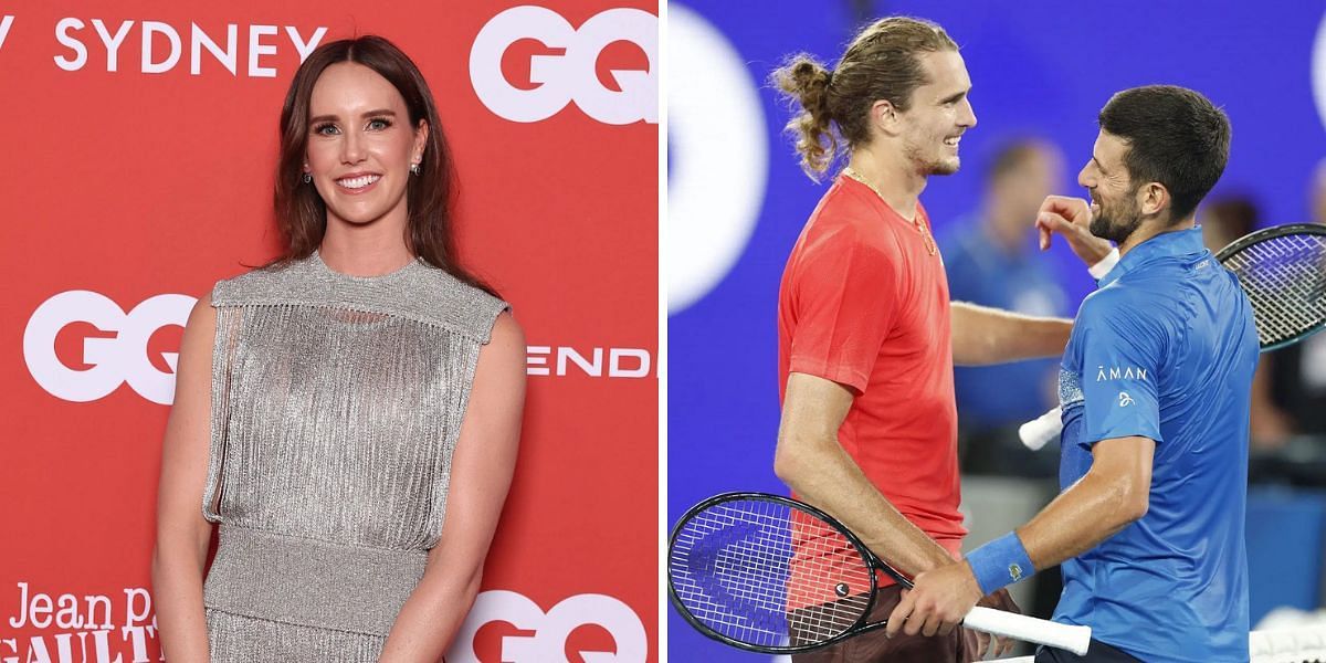 Emma McKeon reacts to Alexander Zverev