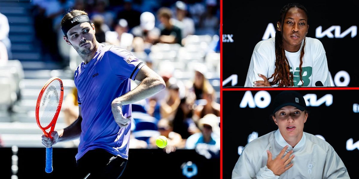 Taylor Fritz, Coco Gauff (right top), Iga Swiatek (right bottom) | Getty