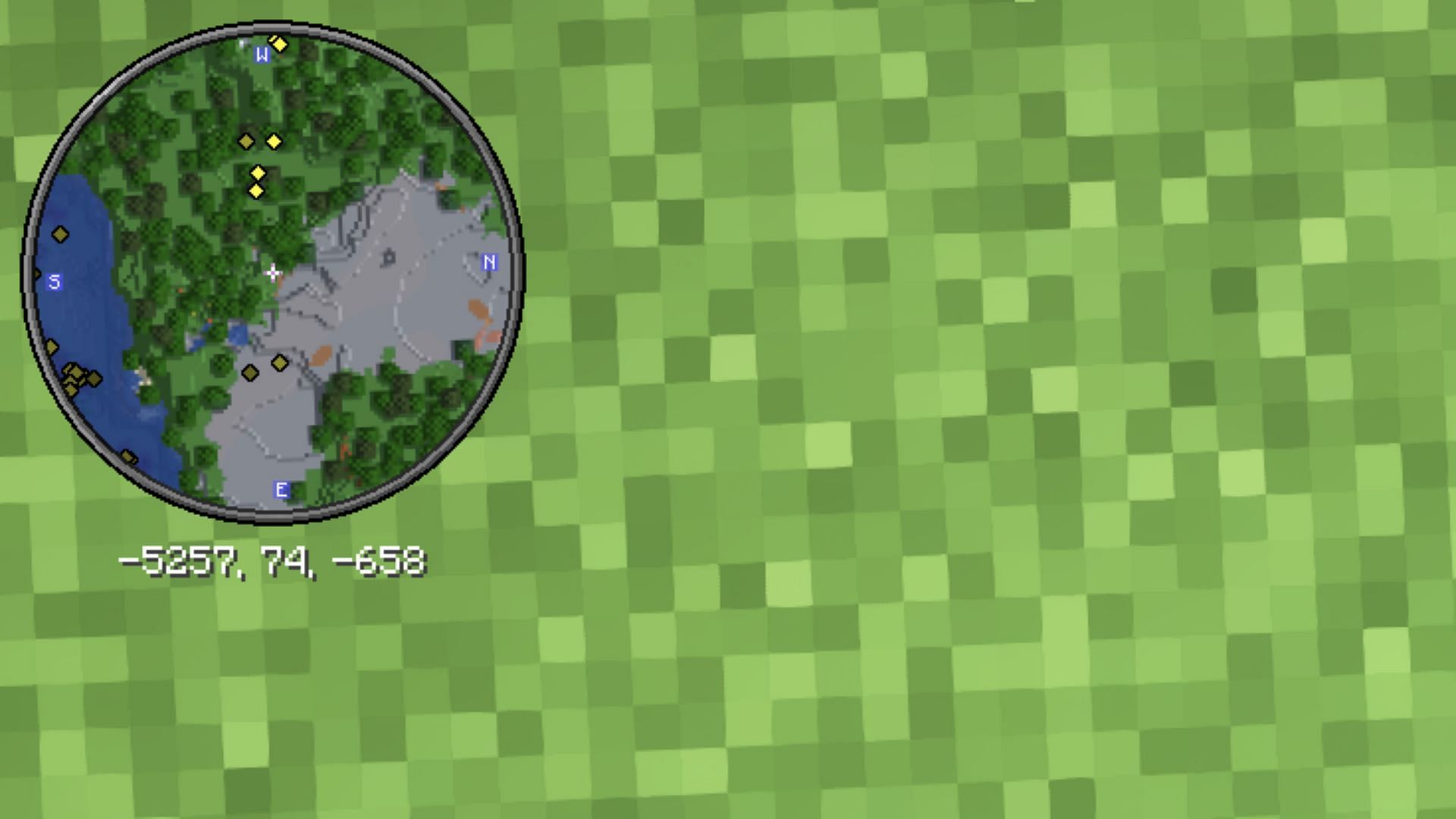 The lack of a map or minimap makes it tough to find biomes (Image via Mojang Studios)