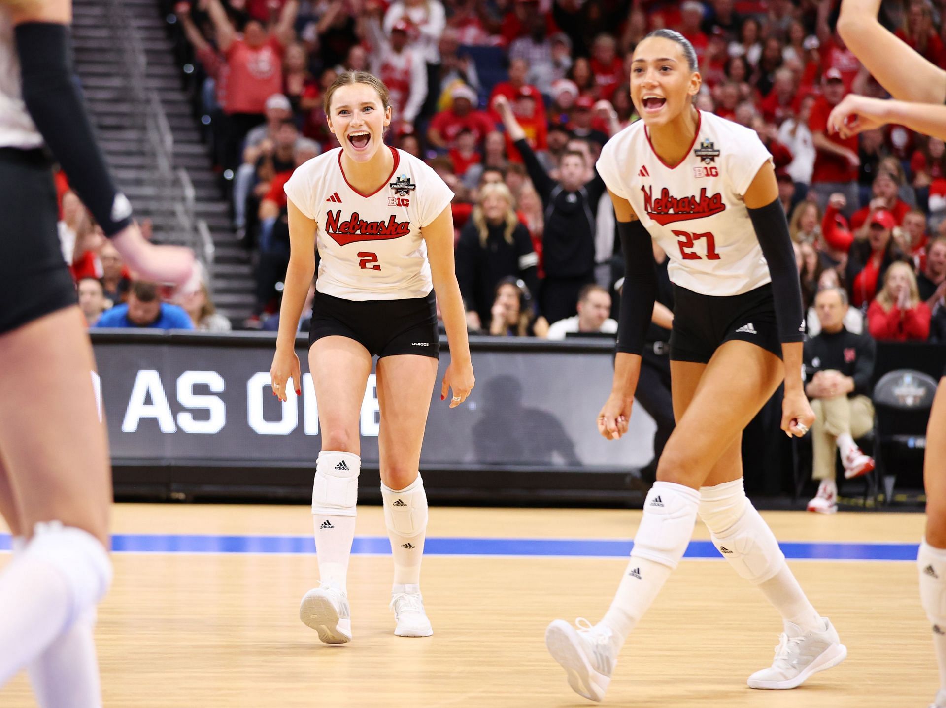 Murray donning jersey no.27 celebrating a point with her teammate Bergen Reily during the 2023 NCAA Championships (Image via: Getty Images)