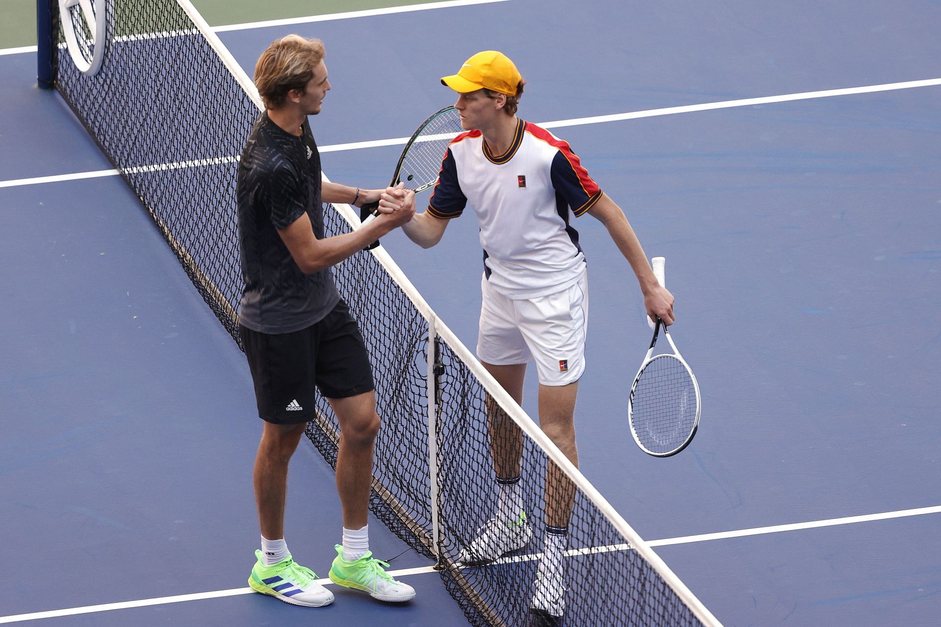 Alexander Zverev and Jannik Sinner at the 2021 US Open (Getty)