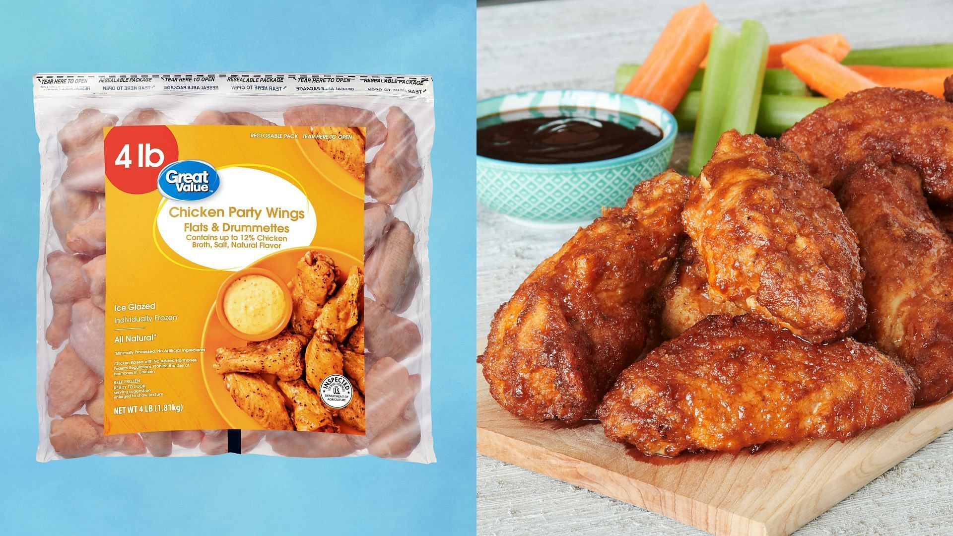 Great Value All Natural Chicken Wings (Image via Walmart)