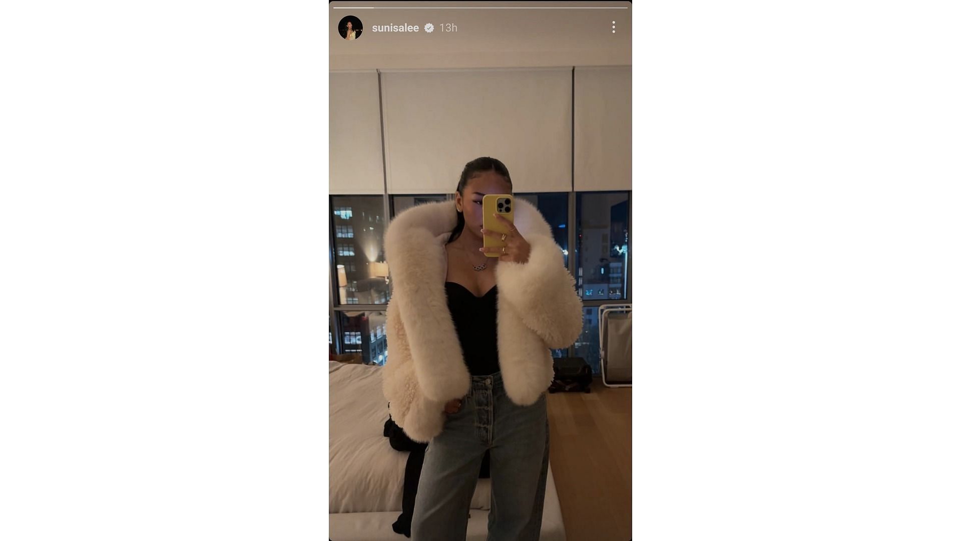 Screenshot of Lee&#039;s Instagram story feat her winter outfits (Image via: Lee&#039;s Instagram handle)