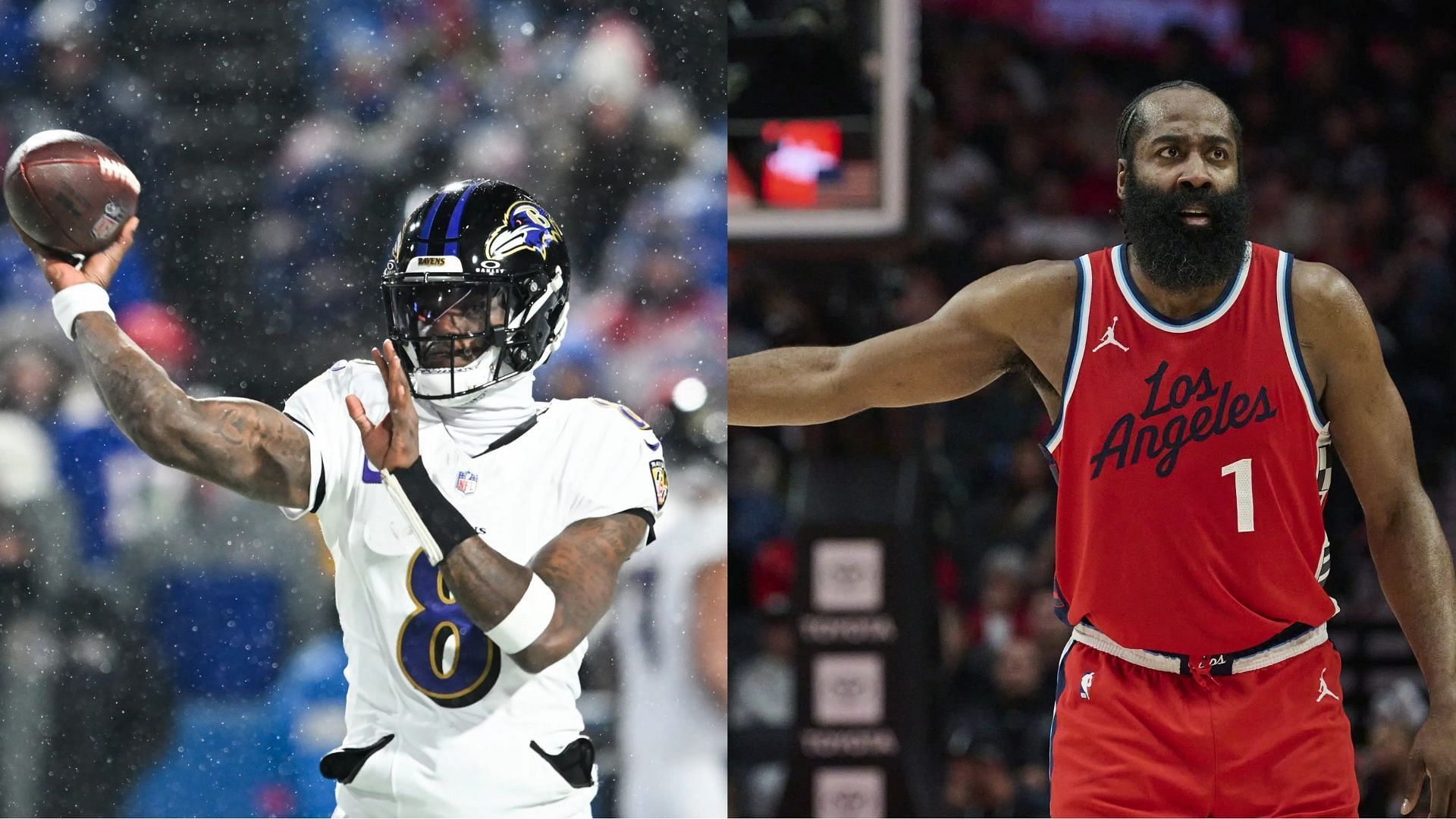 NBA fans react to Lamar Jackson being likened to James Harden (Photo credits: IMAGN)