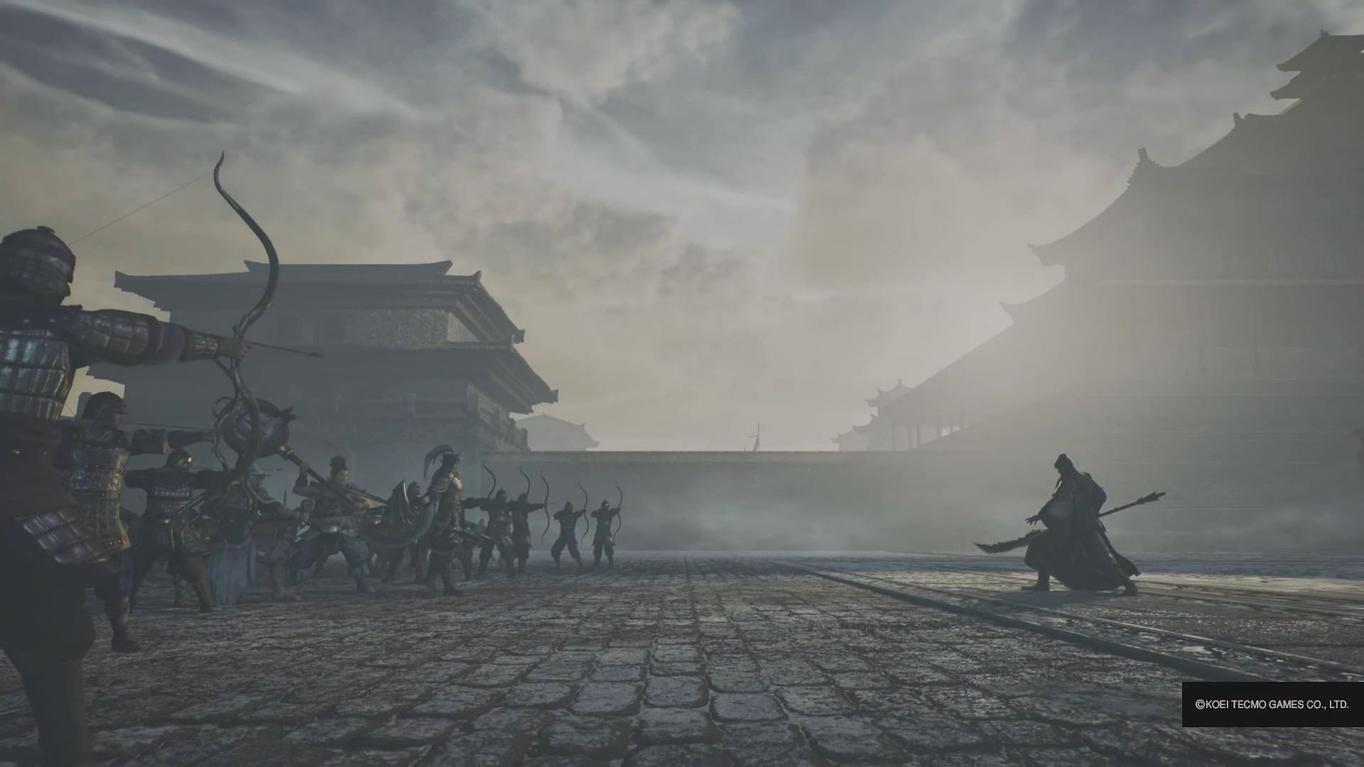 Cao Cao vs. Guan Yu in Chapter 4 Dynasty Warriors Origins (Image via Koei Tecmo)