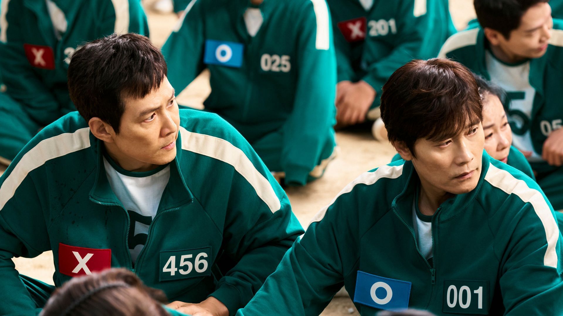 Lee Jung-jae and Lee Byung-hun as Player 456 and Player 001, respectively, from Squid Game 2. (Image via X/@NetflixKR)