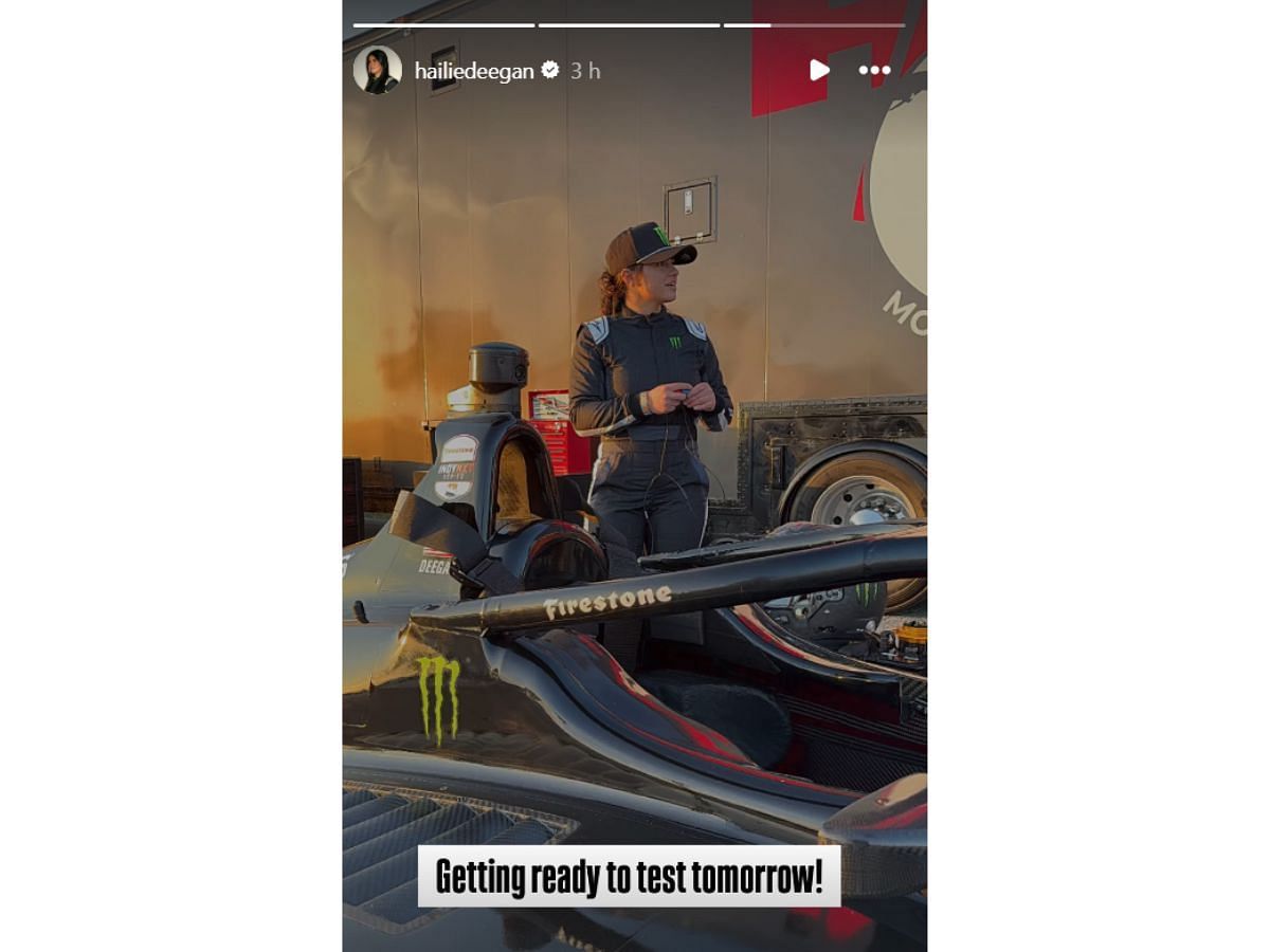 Screengrab of Hailie Deegan&#039;s Instagram story (@hailiedeegan)