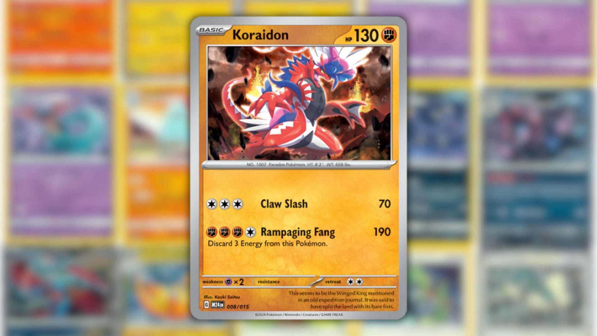 Koraidon&#039;s card that you can get from the Happy Meal (Image via The Pokemon Company)