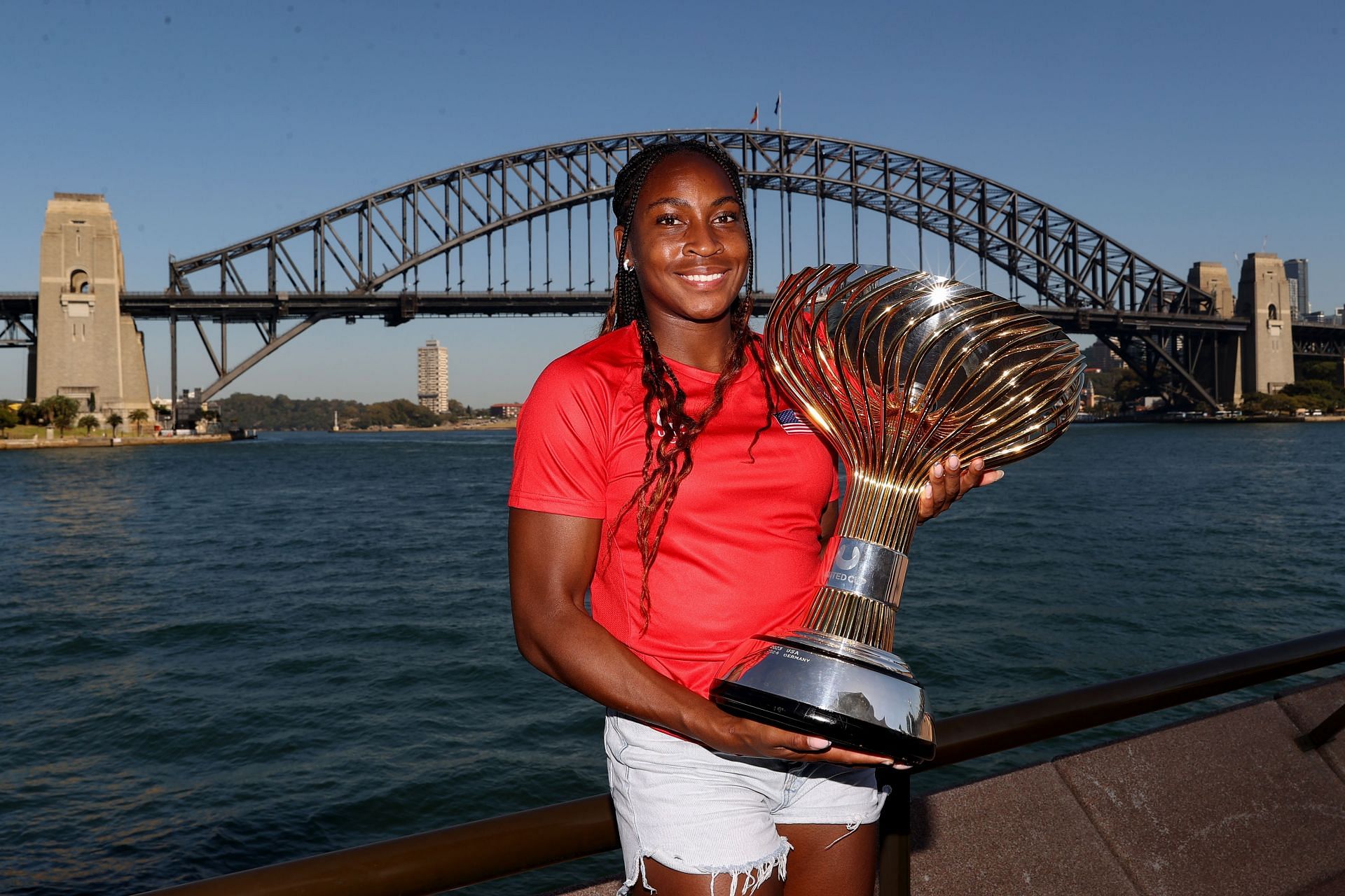 Coco Gauff with United Cup Trophy- Source: Getty