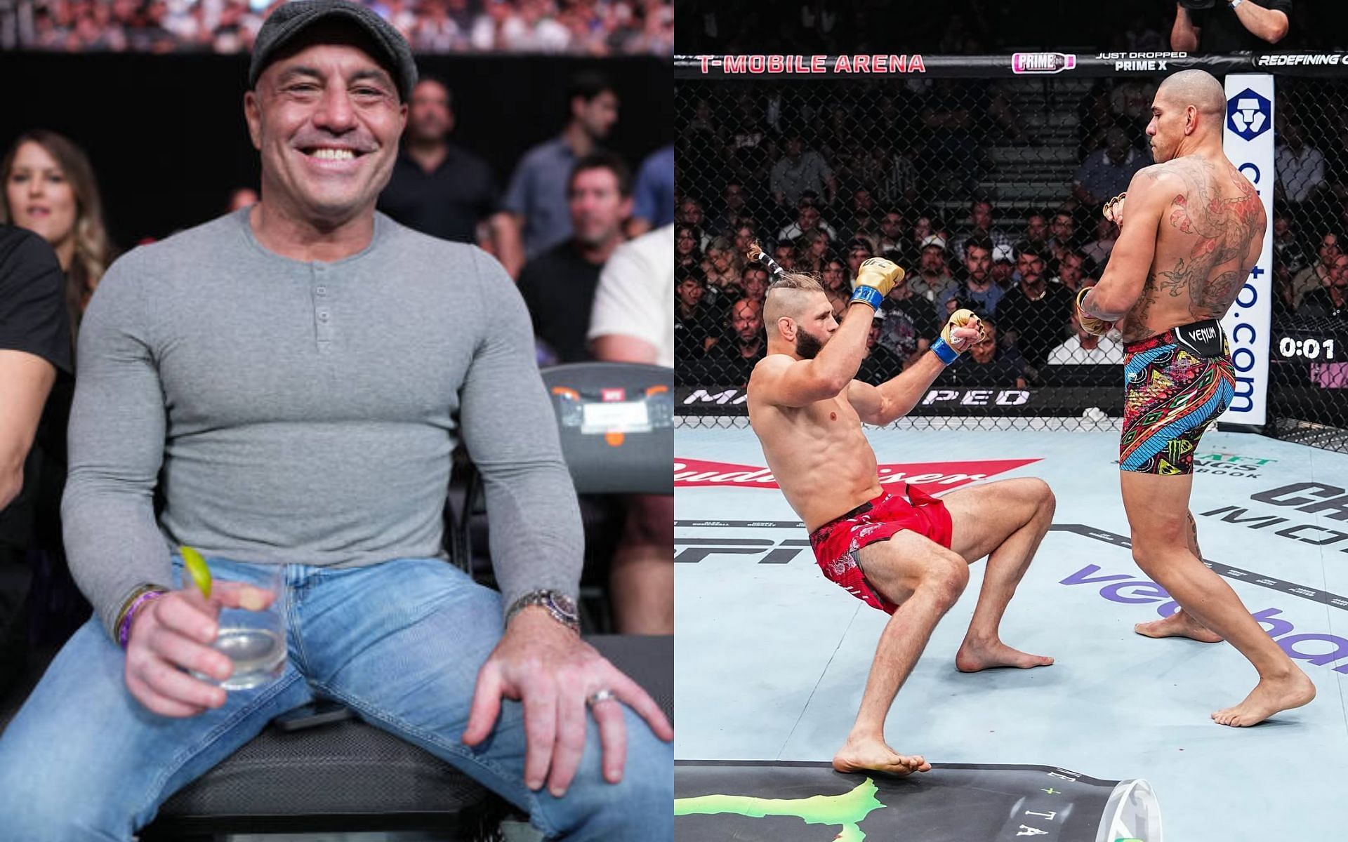 Joe Rogan (left) talks about Jiri Prochazka