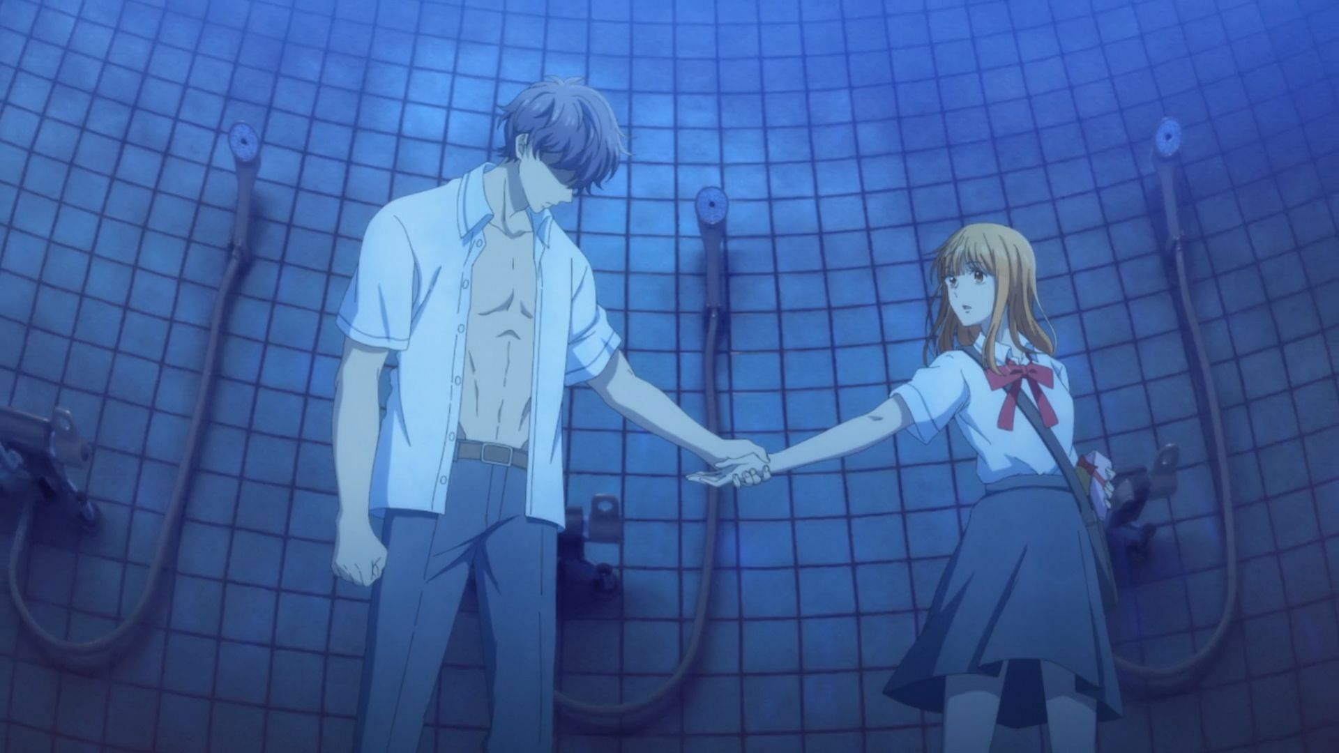 Kizuki confesses to Mizuha in Anyway, I&#039;m Falling in Love with You episode 1 (Image via Typhoon Graphics)