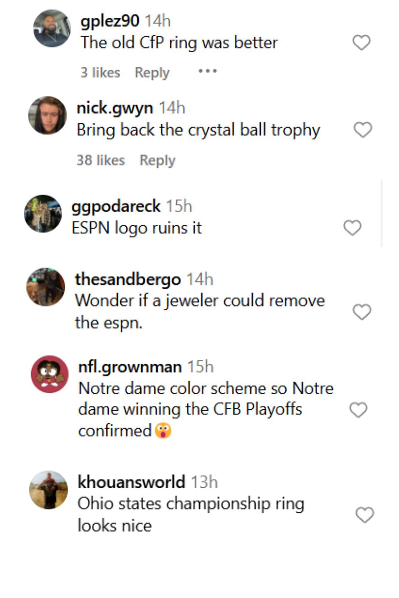 Fan Reactions (Image Credit - @espncfb and @cfbplayoff / Instagram)