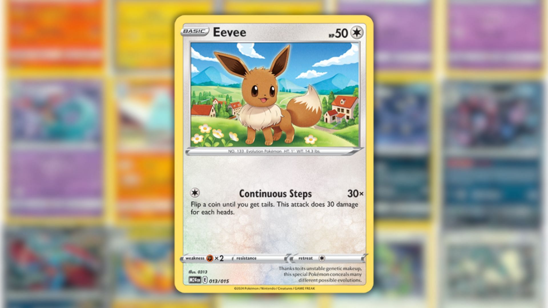 Eevee&#039;s card that you can get from the Happy Meal (Image via The Pokemon Company)