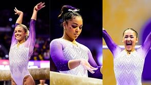 Olivia Dunne, Aleah Finnegan and other LSU gymnasts react to Konnor McClain's highlights from collegiate quad meet