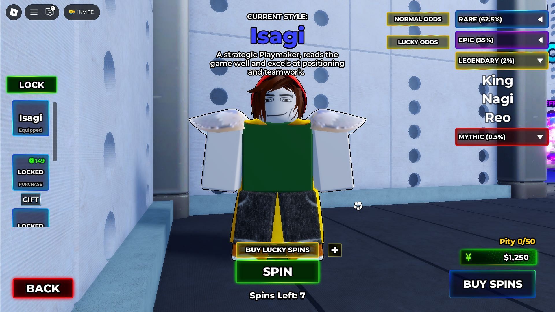 The Styles screen (Image via Roblox)