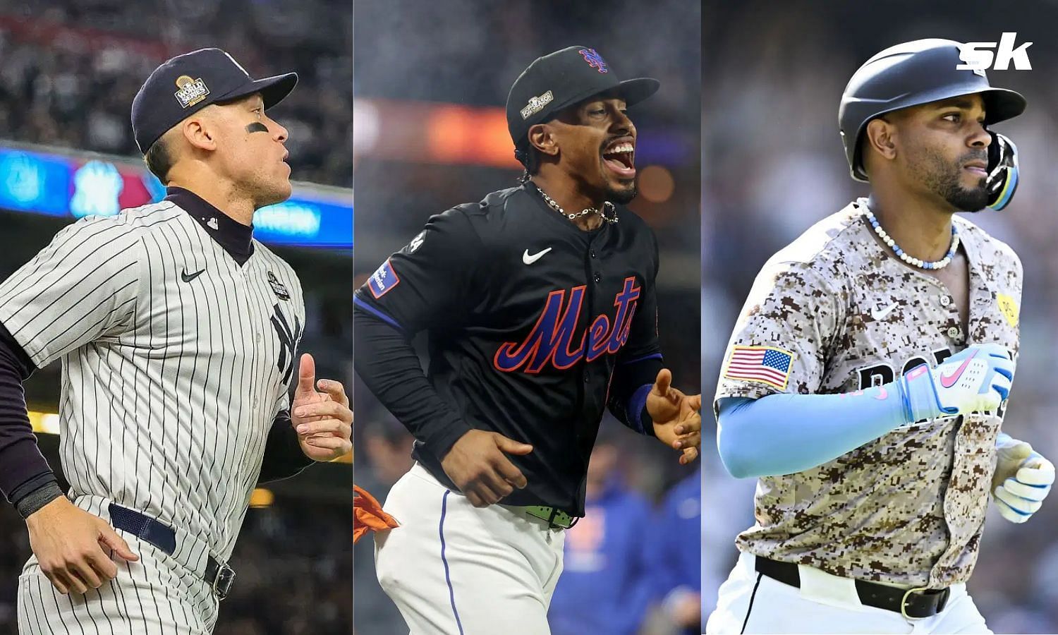 Aaron Judge (left), Francisco Lindor (center), and Xander Bogaerts (right) (Getty)