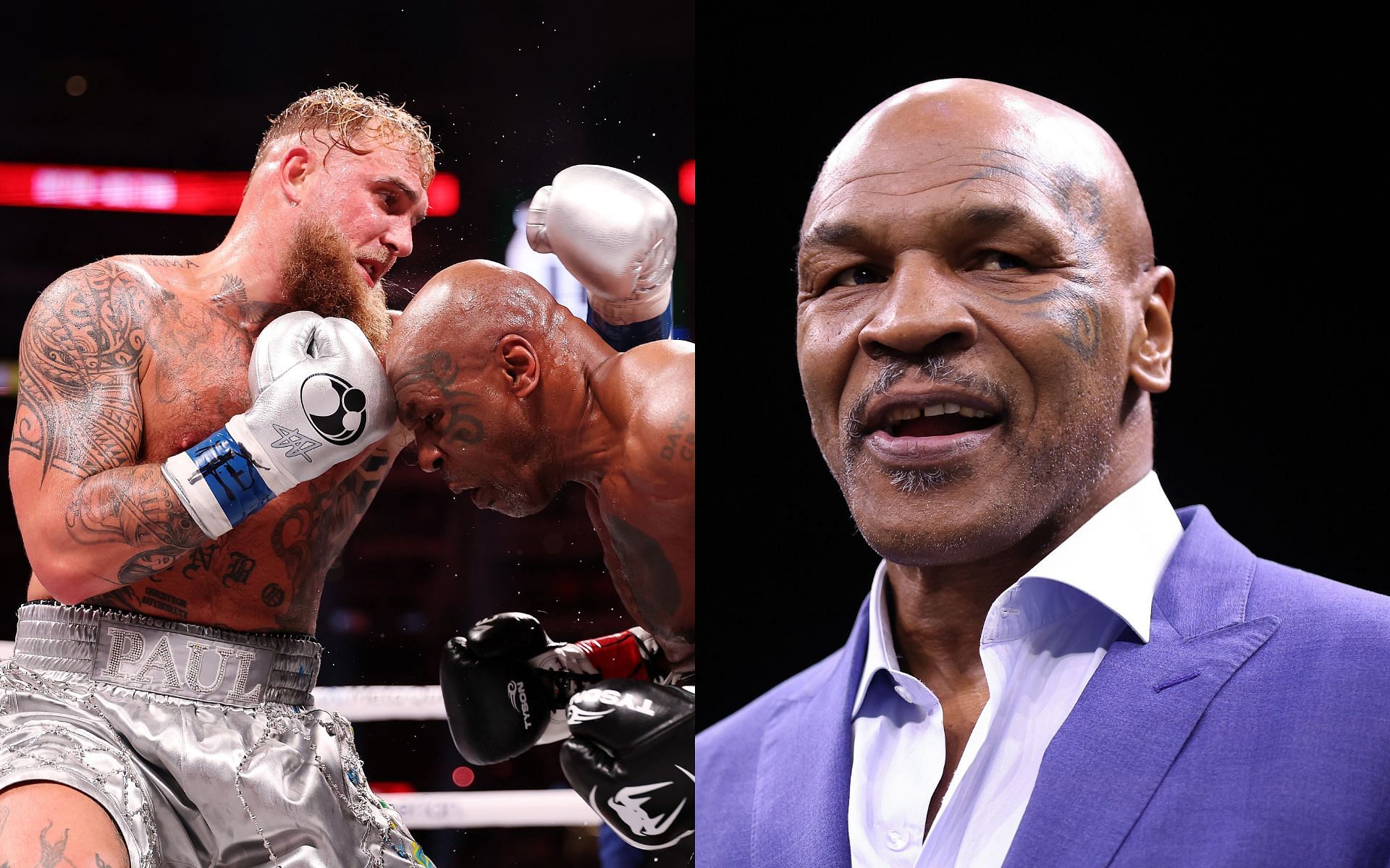 Jake Paul outpointed Mike Tyson in their boxing match (left); Tyson (right) subsequently purchased a multi-million-dollar luxury mansion [Images courtesy: Getty Images]