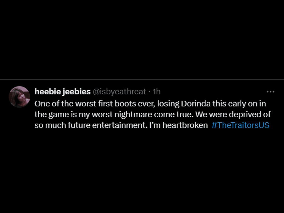 A fan reacts to Dorinda&#039;s murder (Image via X/ @isbyeathreat)