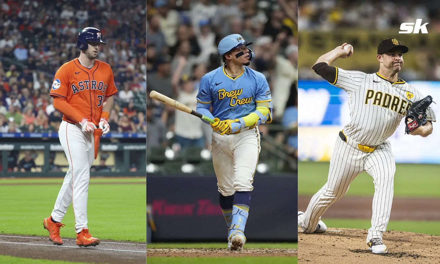 Kyle Tucker (left), William Contreras (center), and Michael King (right) (Getty)