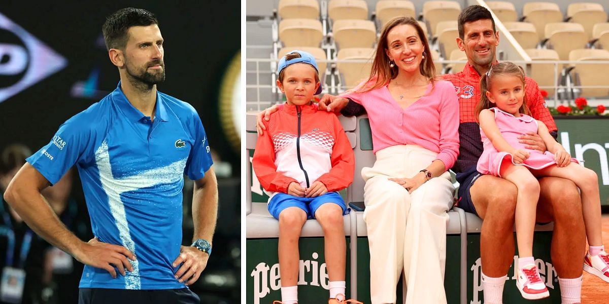 Novak Djokovic with his wife Jelena and their children Stefan and Tara (Image Source: Getty)