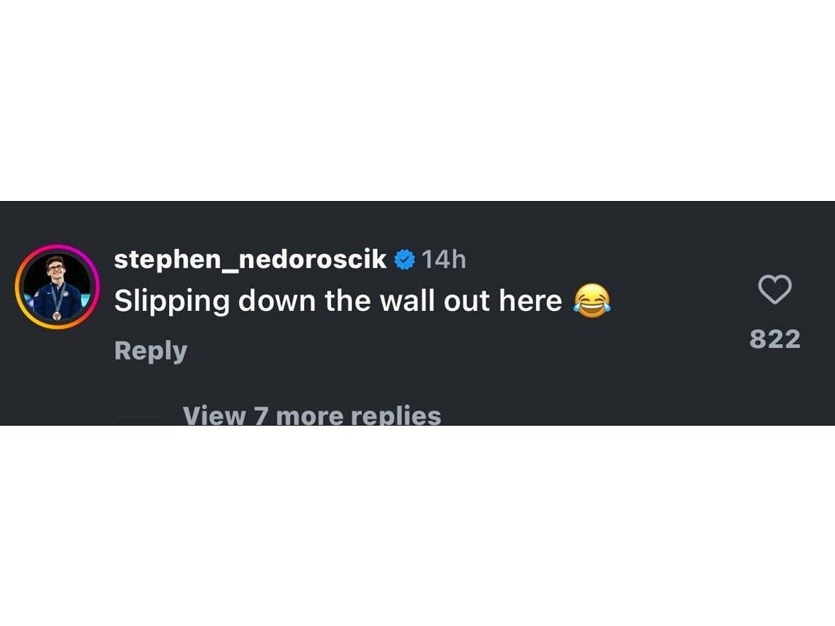 Nedoroscik&#039;s comment on Instagram