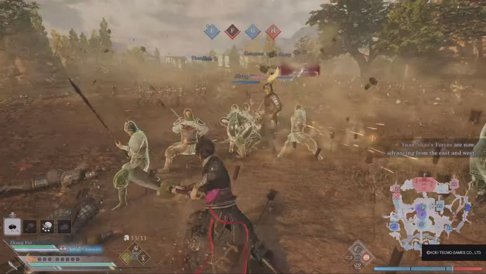 The &quot;Encourage&quot; tactic makes your allies more aggressive, which can help in a pinch (Image via Koei Tecmo)