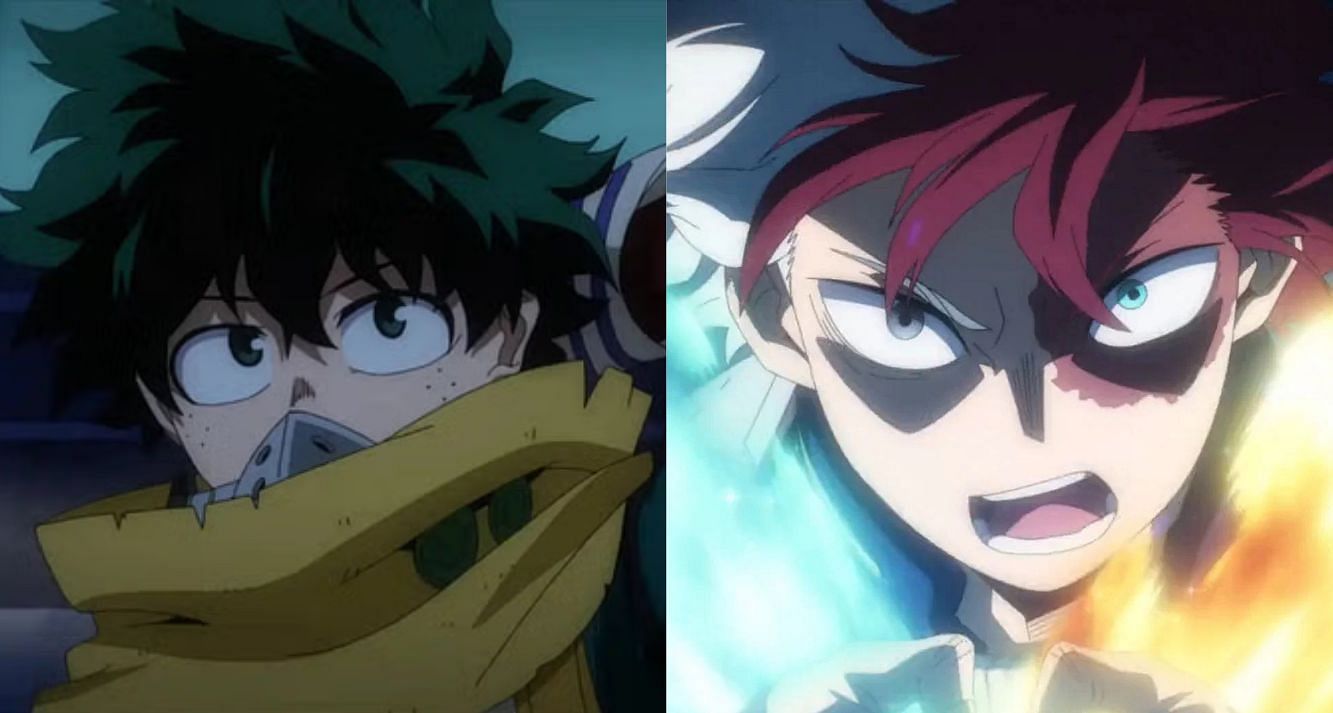 Deku and Shoto as seen in the anime (Image via Bones)