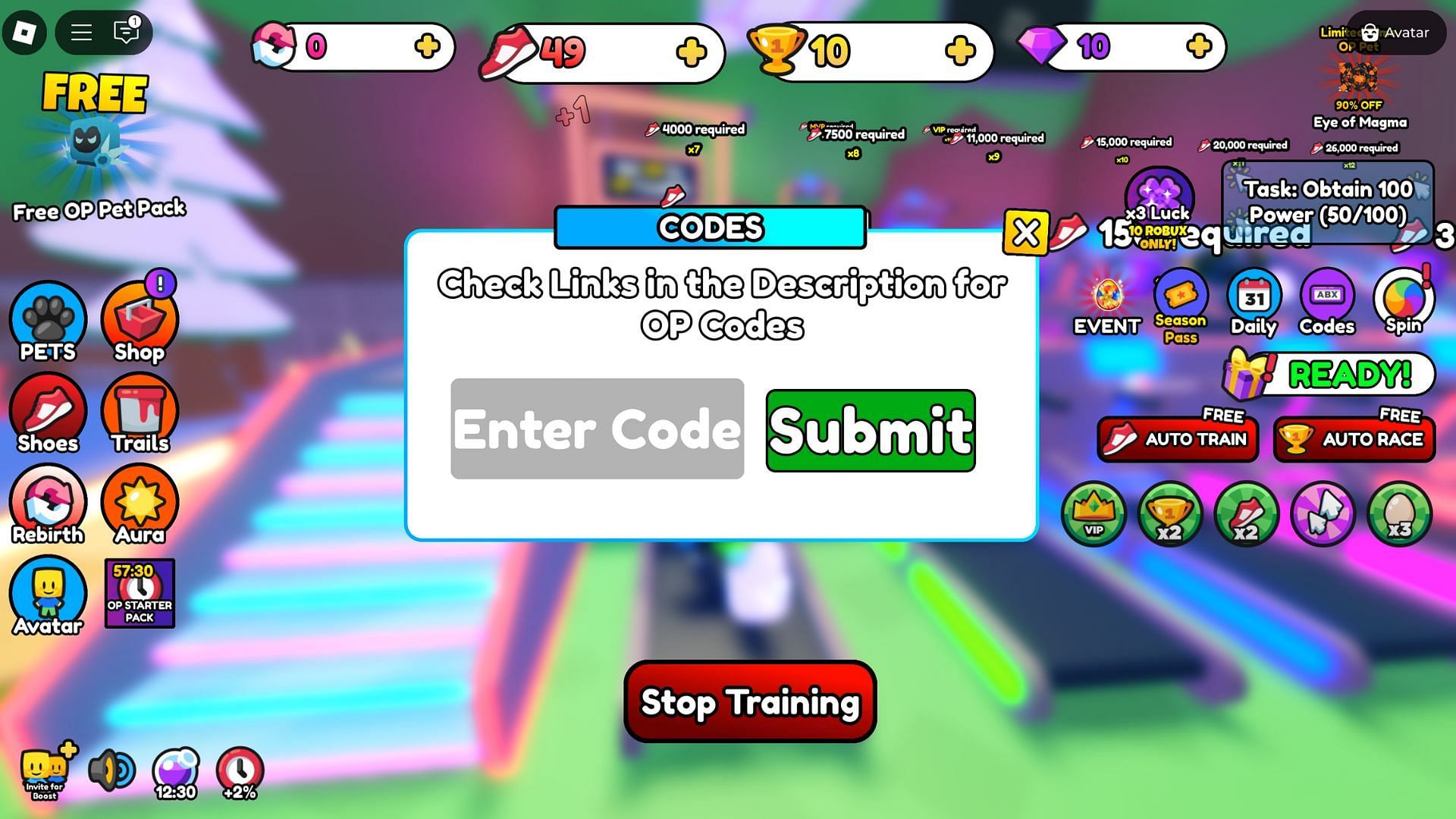 Redeem your codes here (Image via Roblox)