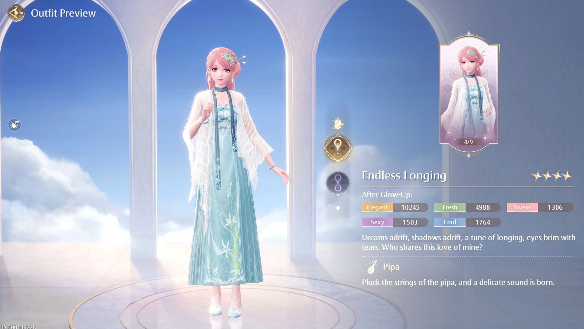 The Endless Longing outfit is a reward for collecting sufficient Melodic Harmony (Image via Infold Games)