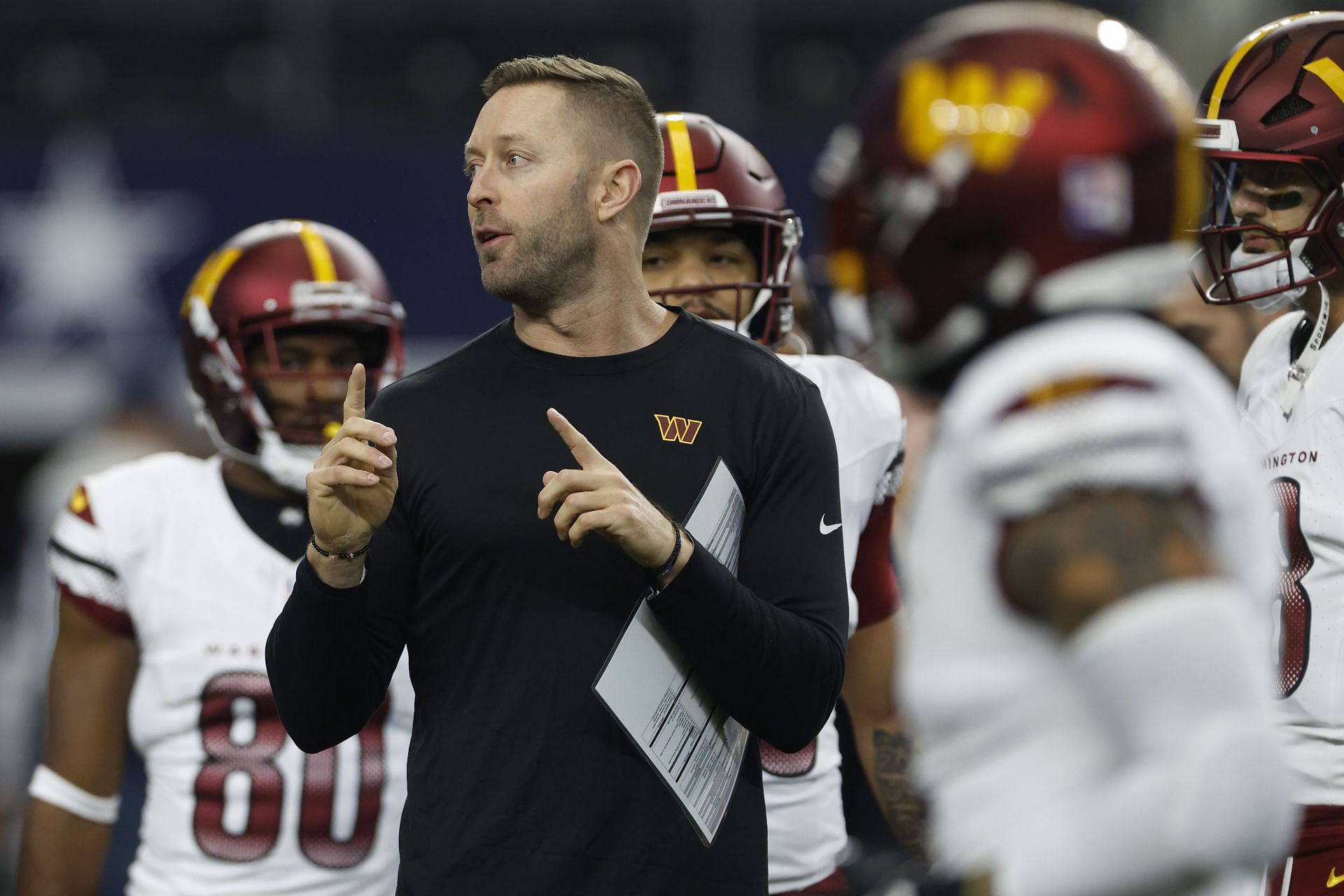 Kliff Kingsbury during Washington Commanders v Dallas Cowboys - Source: Getty