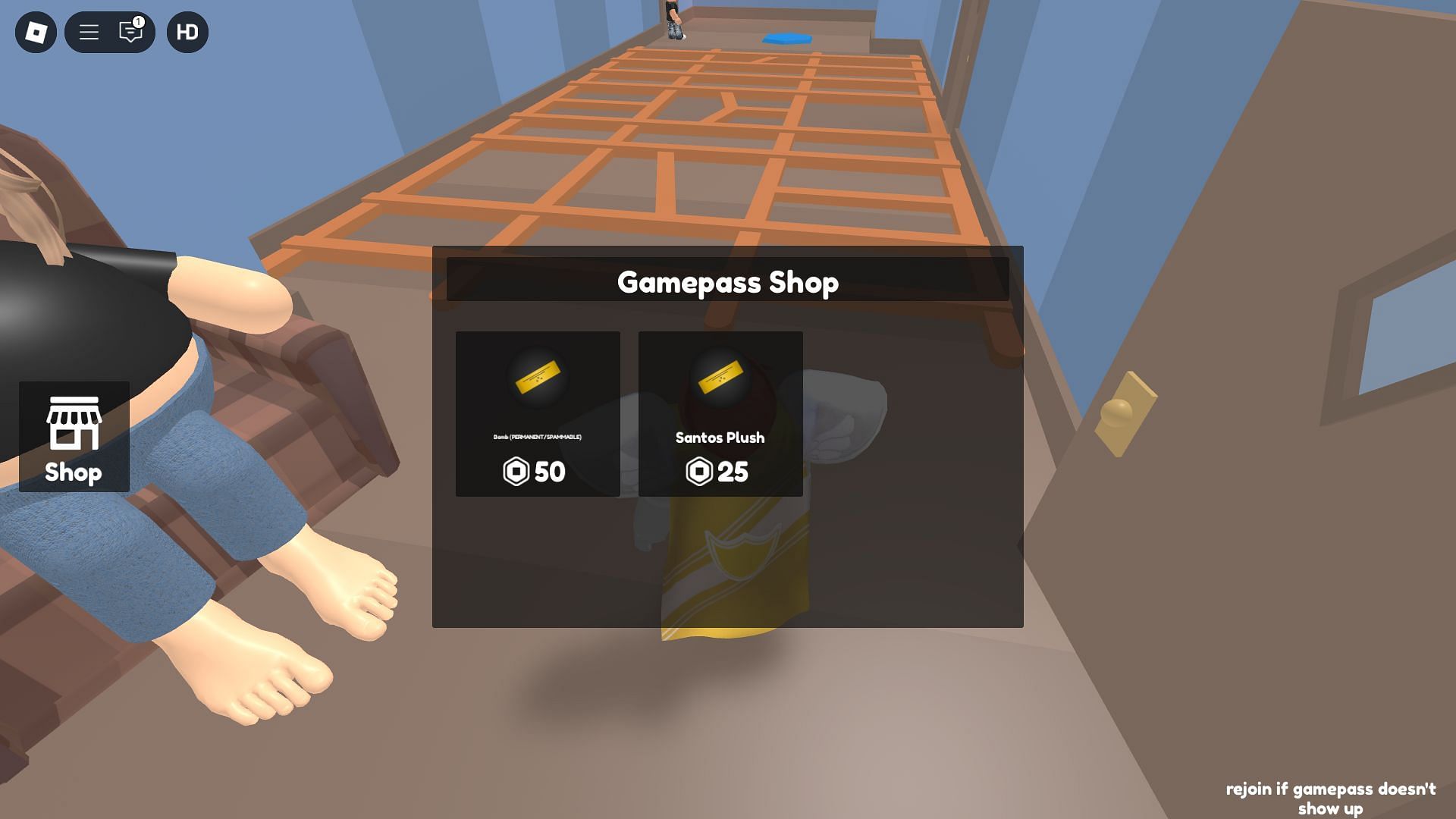 In-game shop (Image via Roblox)