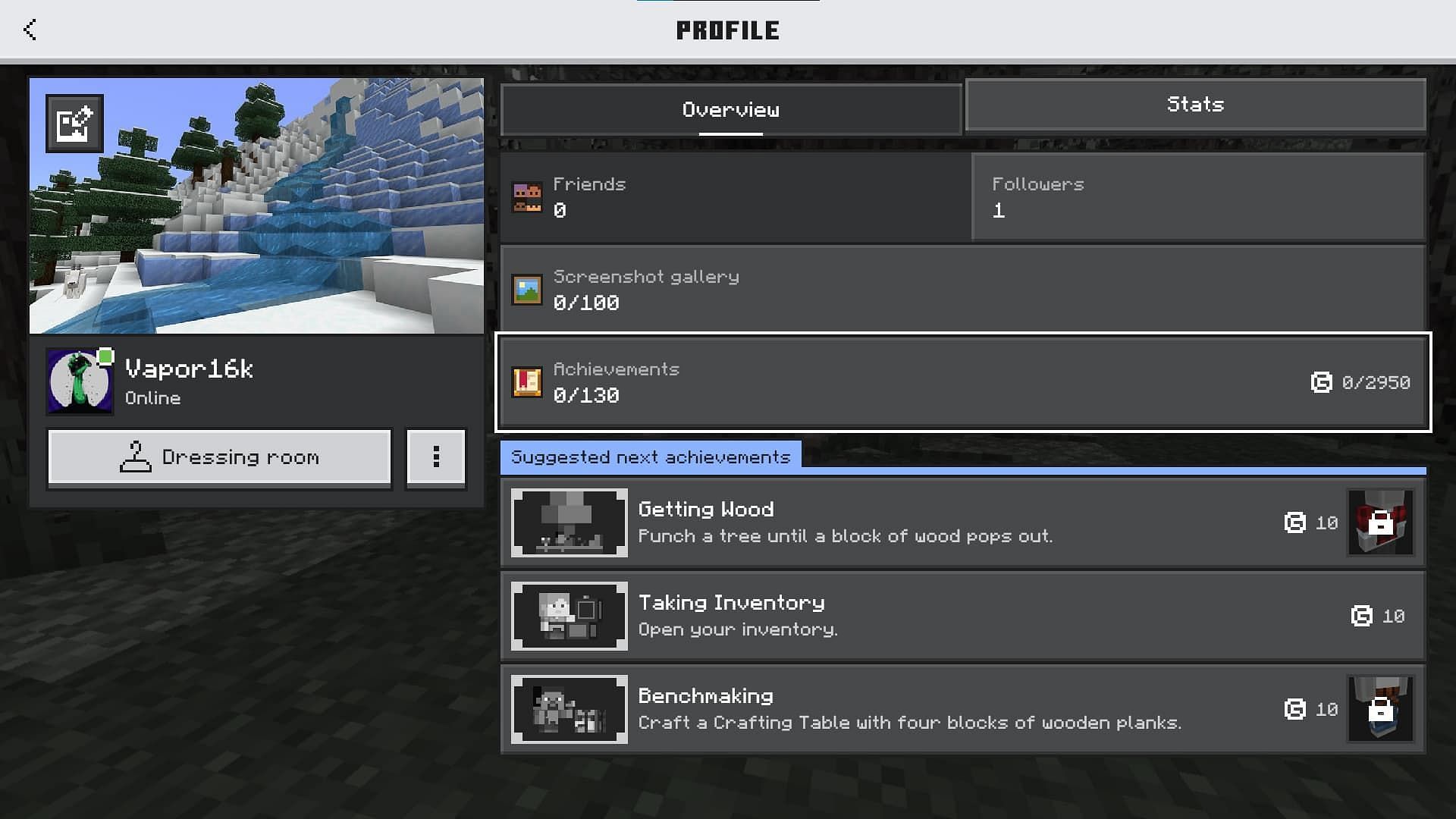 Go to Achievements tab (Image via Mojang)