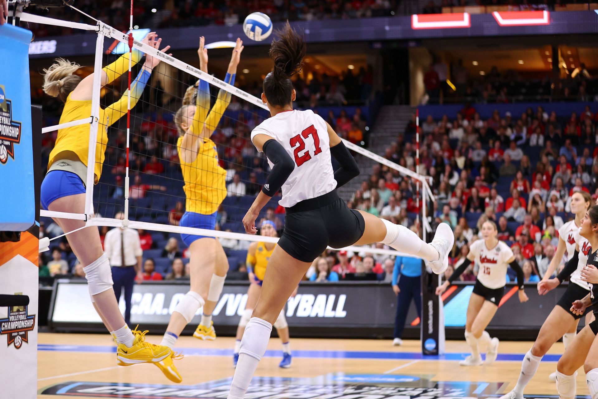 Murray donning jersey no. 27 during a match against Pittsburgh Pathers at the 2023 NCAA Championships (Image via: Getty Images)