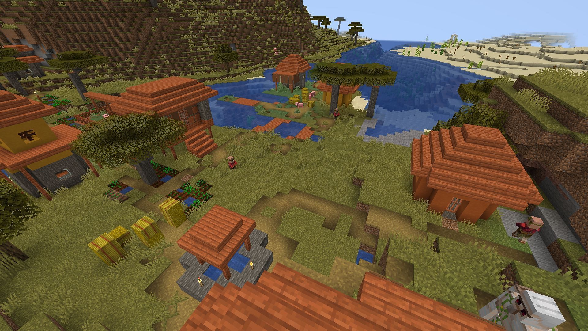 Villagers in Minecraft have a schedule and follow them (Image via Mojang Studios)