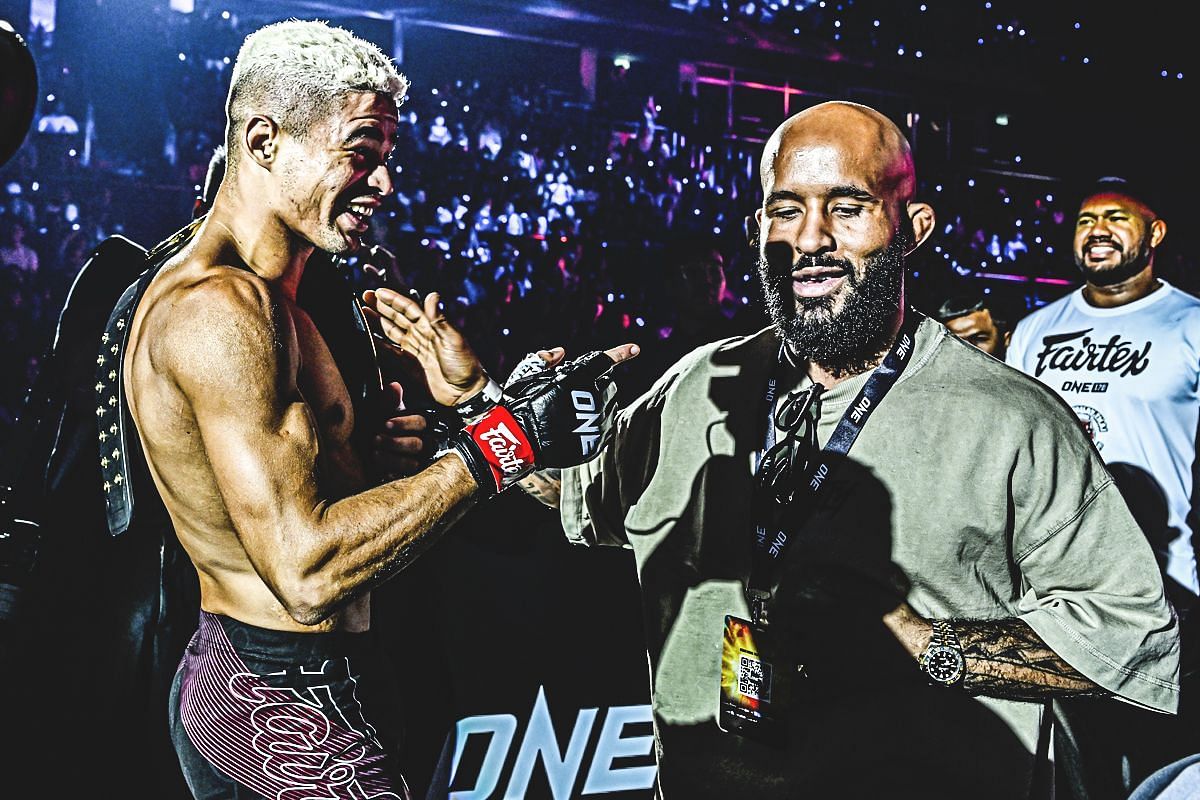 Fabricio Andrade (left), Demetrious Johnson (right) [Photo via ONE Championship]