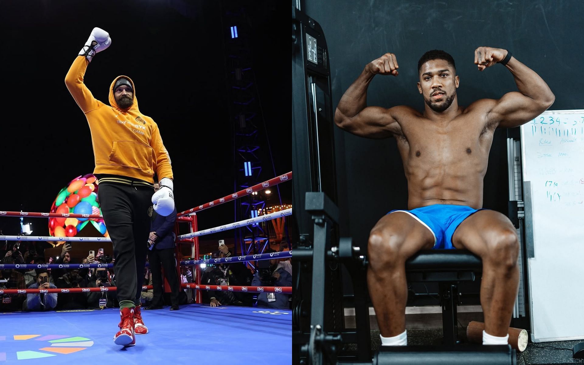 Darren Till reacts to the potential Anthony Joshua (right) vs. Tyson Fury (left) fight. [Images courtesy: @tysonfury and @anthonyjoshua on Instagram]