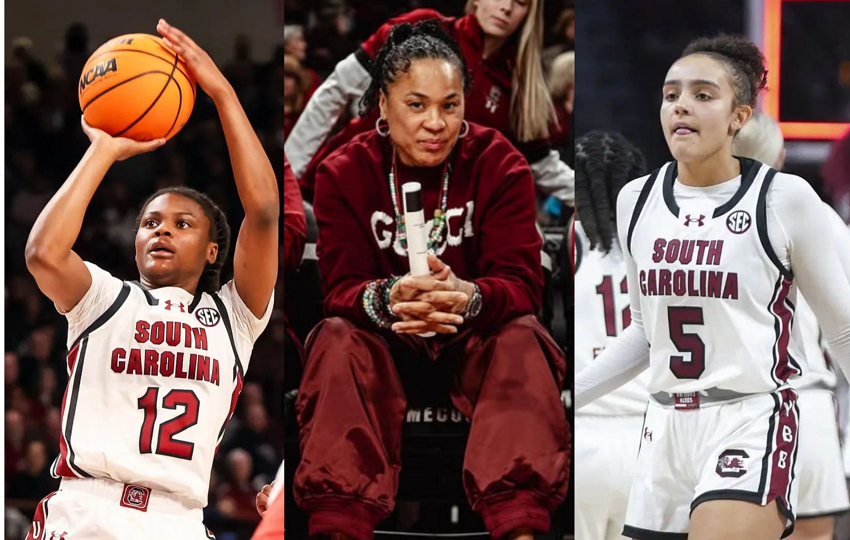 MiLaysia Fulwiley, Dawn Staley, Tessa Johnson