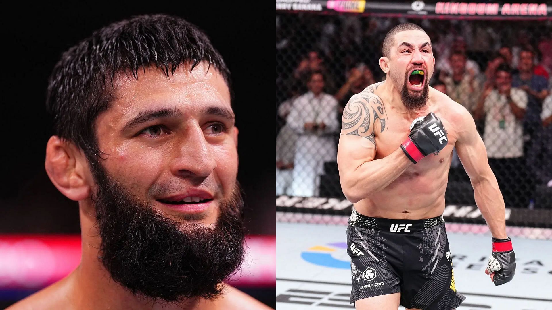 After losing to Khamzat Chimaev (left) in 2024, Robert Whittaker (right) is now aiming to return to the octagon in mid 2025. [Image courtesy:Getty Images]